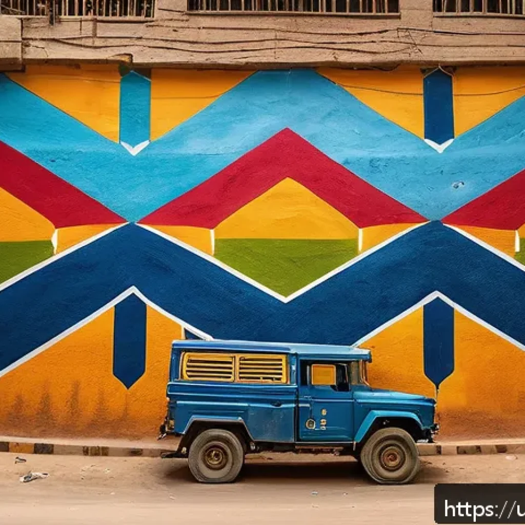 지하철 아트와 전통 예술의 융합 - A vibrant mural on an underground passage wall in a busy urban residential area of Karachi, Pakistan...